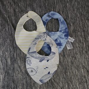 Carter's Baby Bib Set with Whale, Tie-Dye, and Stripes